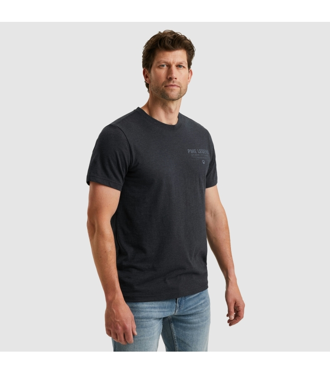 PME Legend Short sleeve r-neck melange jersey 5282 Carbon