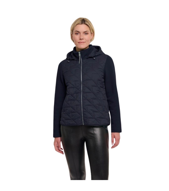 Rino en Pelle Light quilted jacket with scuba sleeves 7730 navy