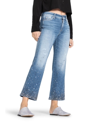 Cambio Francesca strass schmucker 5160 Cozy modern distressed blue denim