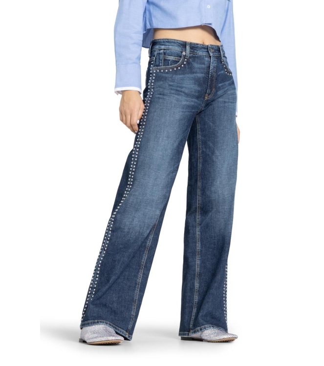 Cambio Aimee  5019 Dark cross authentic blue denim