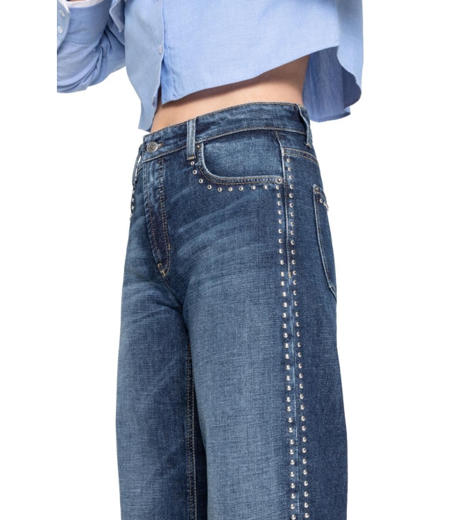 Cambio Aimee  5019 Dark cross authentic blue denim