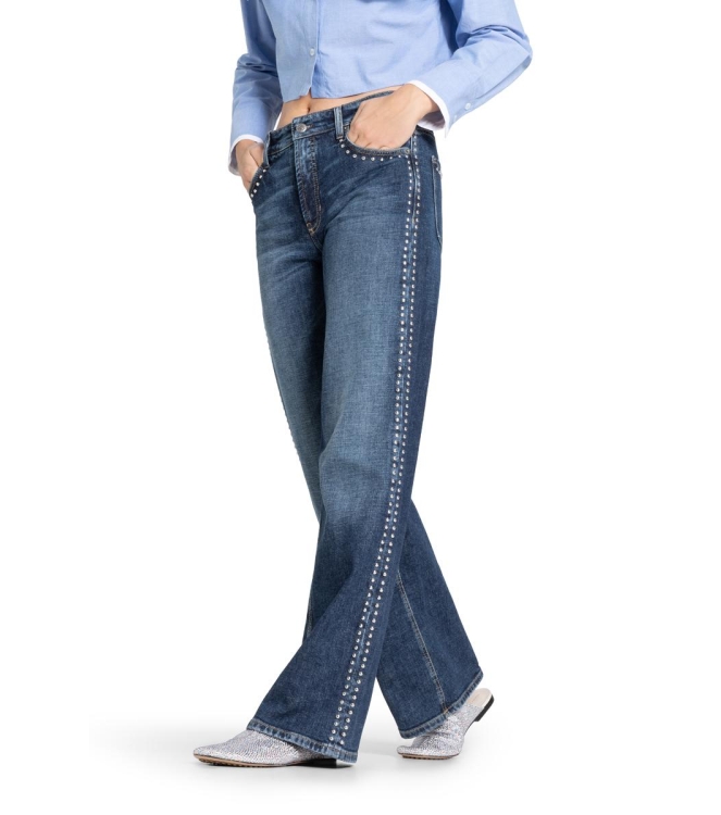 Cambio Aimee  5019 Dark cross authentic blue denim