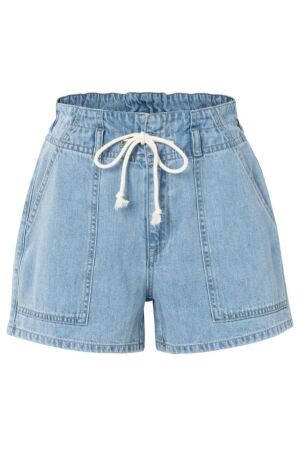 Yaya Denim shorts with drawstring 01111 Blue denim