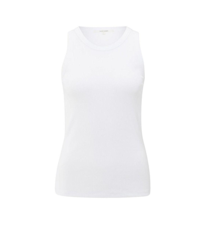 Yaya Ribbed singlet with back print 00000 Pure white