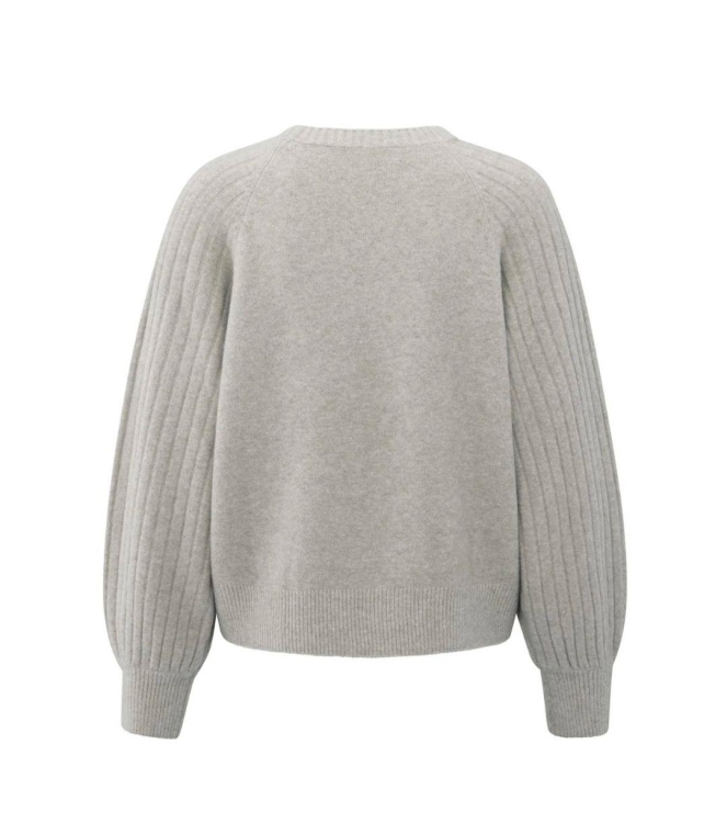 Yaya Rib mixed sweater ls