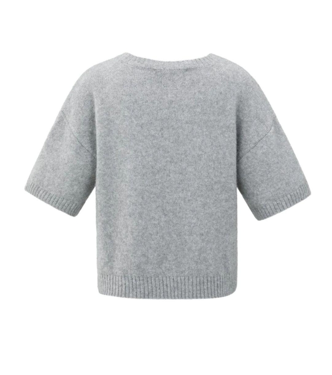 Yaya Short sleeve sweater with artw 990011 Light grey 