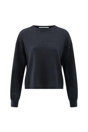 Yaya Textured round neck sweater ls 94016 Inkwell blue