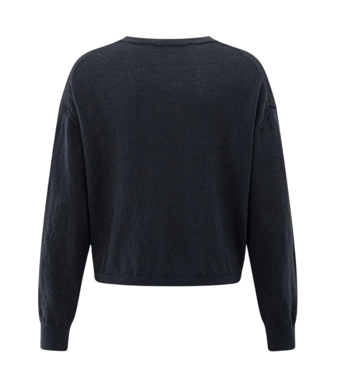 Yaya Textured round neck sweater ls 94016 Inkwell blue