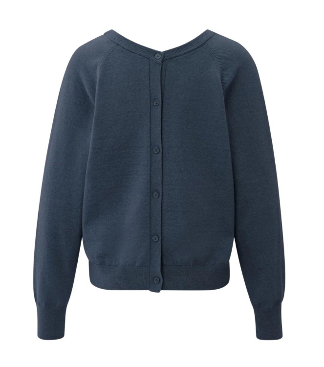 Yaya Double v-neck sweater with but 839182 China blue melange