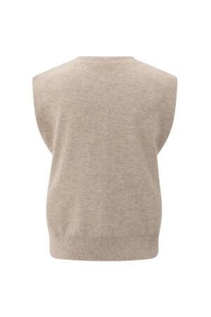 Yaya Knitted gilet a-symmetric butt 99007 Sand melange