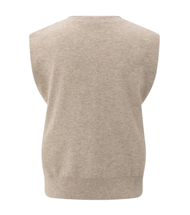 Yaya Knitted gilet a-symmetric butt 99007 Sand melange