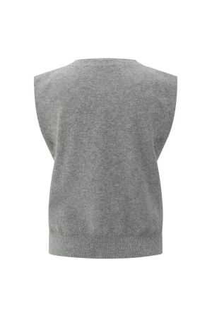 Yaya Knitted gilet a-symmetric butt 99022 Medium grey melange