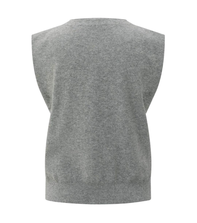 Yaya Knitted gilet a-symmetric butt 99022 Medium grey melange