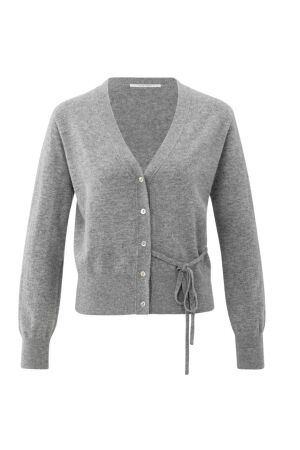 Yaya Cardigan with straps 99022 Medium grey melange