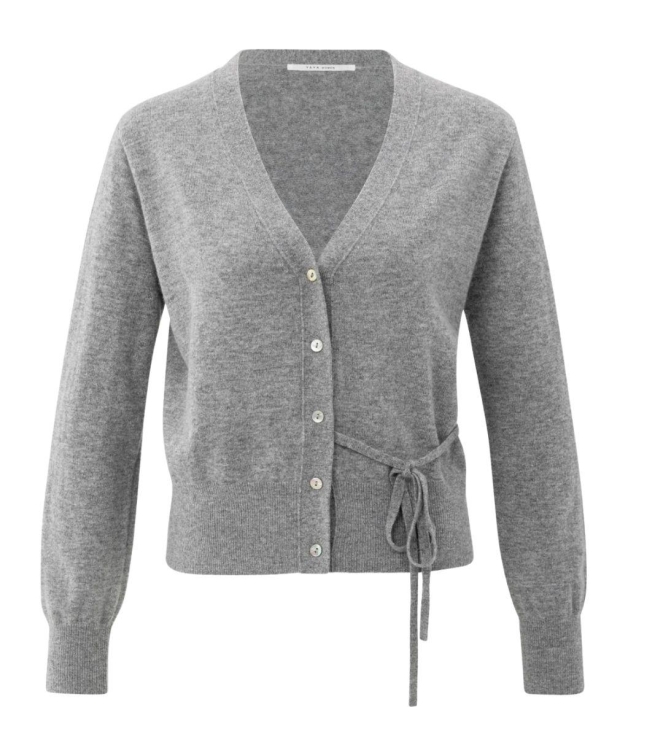 Yaya Cardigan with straps 99022 Medium grey melange