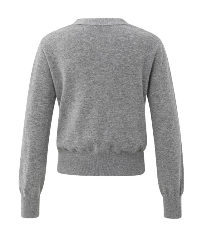 Yaya Cardigan with straps 99022 Medium grey melange