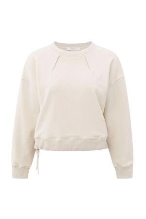 Yaya Sweatshirt with pleat detail a 99005 Chalk white