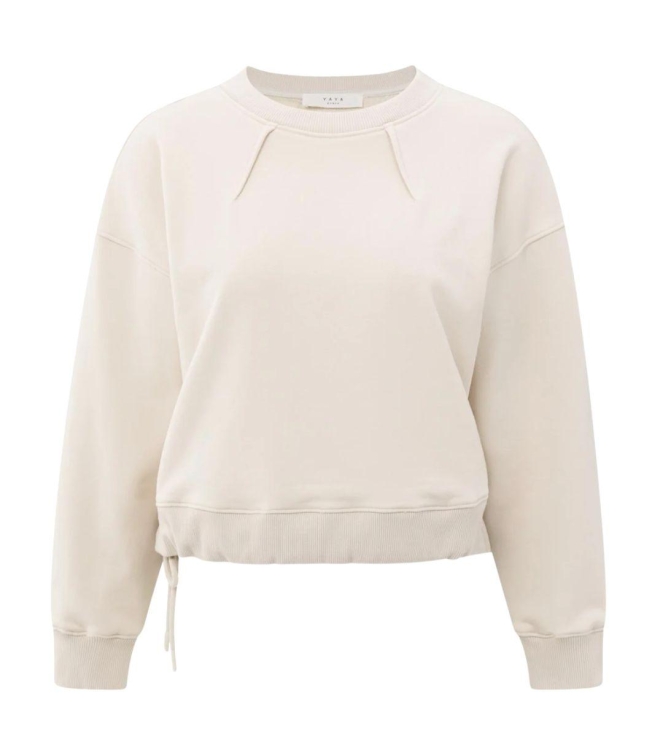 Yaya Sweatshirt with pleat detail a 99005 Chalk white