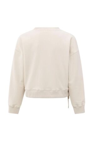 Yaya Sweatshirt with pleat detail a 99005 Chalk white