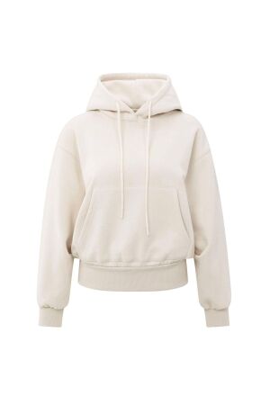 Yaya Hoodie with pleated bottom 99005 Chalk white
