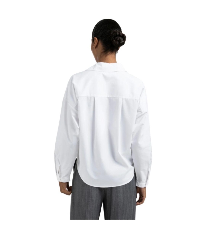 Yaya Poplin blouse with front pleat 00000 Pure white