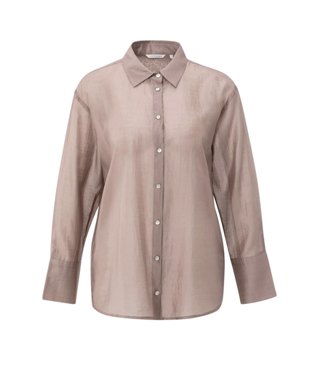 Yaya Sheer blouse with back slit 99016 Blush pink