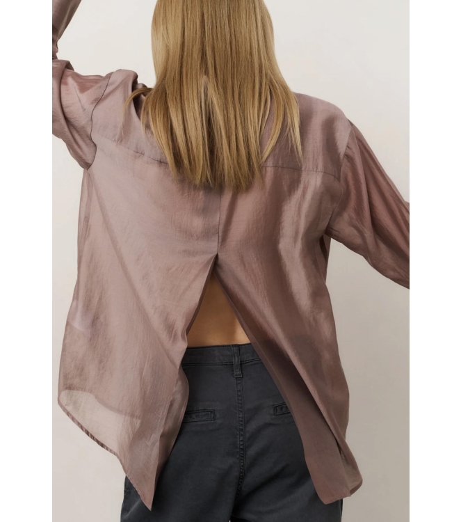 Yaya Sheer blouse with back slit 99016 Blush pink