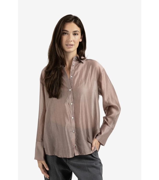 Yaya Sheer blouse with back slit 99016 Blush pink