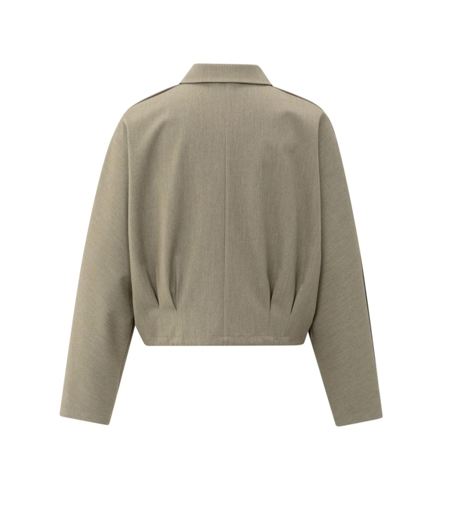 Yaya Blouse jacket with waist pleat 99008 Capers melange