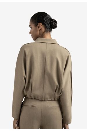 Yaya Blouse jacket with waist pleat 99008 Capers melange