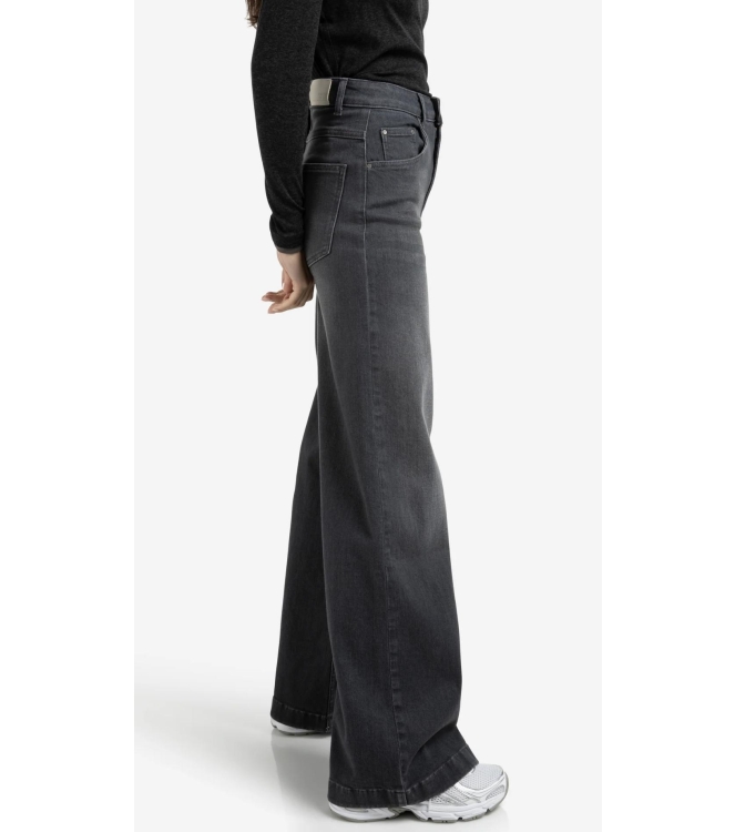 Yaya Hw loose wide denim - L34 01113 Grey denim