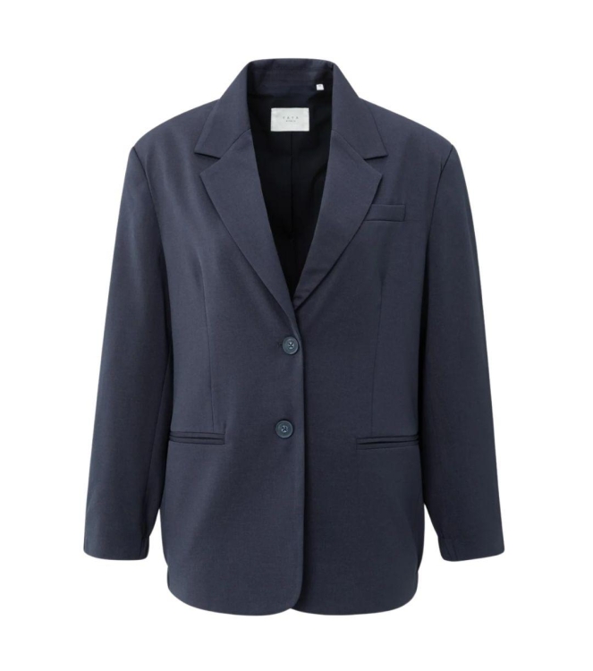 Yaya Woven loose fit blazer with bo 94016 Inkwell blue