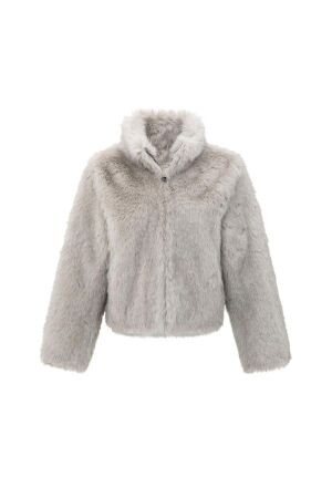 Yaya Faux fur jacket 990011 Light grey 