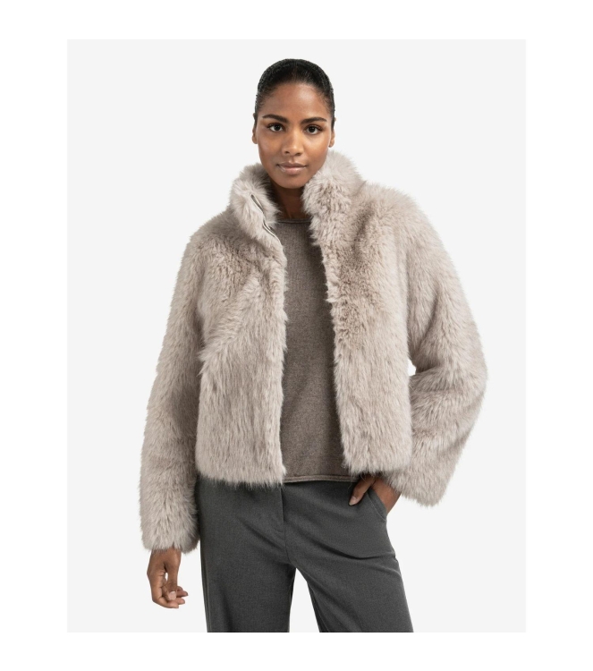 Yaya Faux fur jacket 990011 Light grey 