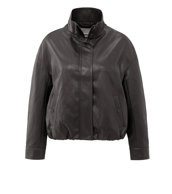 Yaya Faux leather jacket with baloo 99029 Anthracite brown