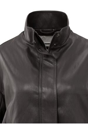 Yaya Faux leather jacket with baloo 99029 Anthracite brown