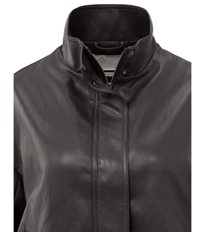 Yaya Faux leather jacket with baloo 99029 Anthracite brown