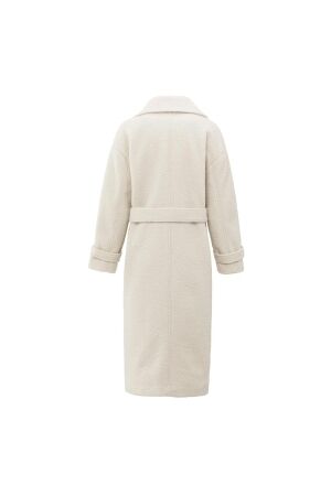 Yaya Woven boucle long length overs 99005 Chalk white