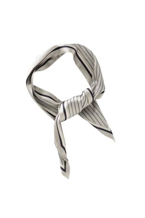 Yaya Striped small scarf 990061 Sand beige dessin
