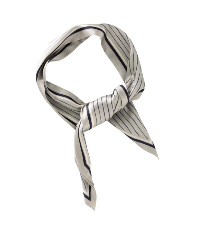 Yaya Striped small scarf 990061 Sand beige dessin
