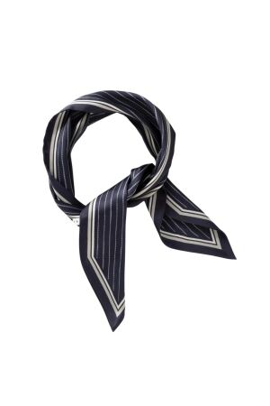 Yaya Striped small scarf 940161 Inkwell blue dessin