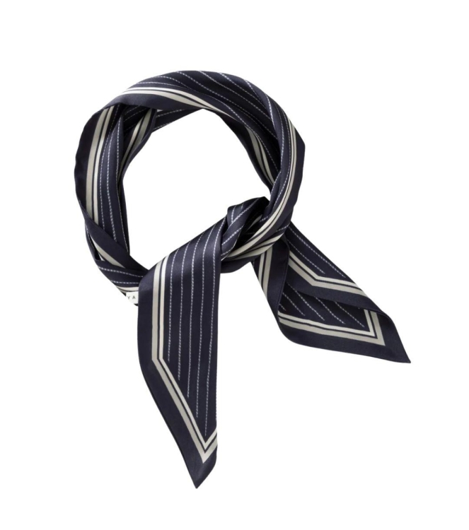 Yaya Striped small scarf 940161 Inkwell blue dessin