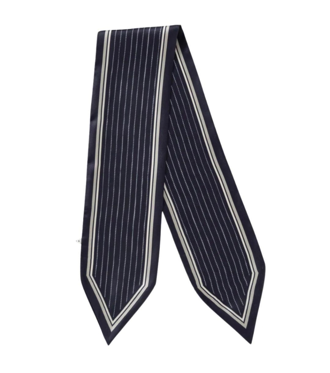 Yaya Striped small scarf 940161 Inkwell blue dessin