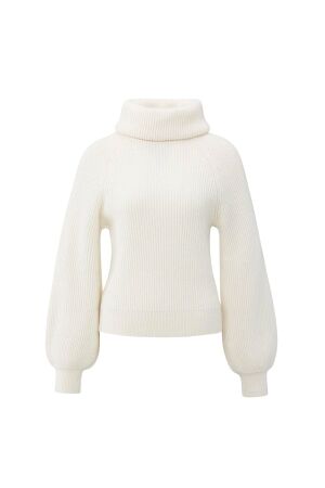 Yaya Sweater with wide collar 99035 Wool white