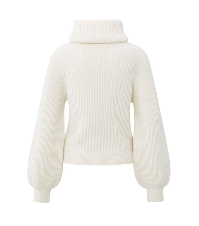 Yaya Sweater with wide collar 99035 Wool white
