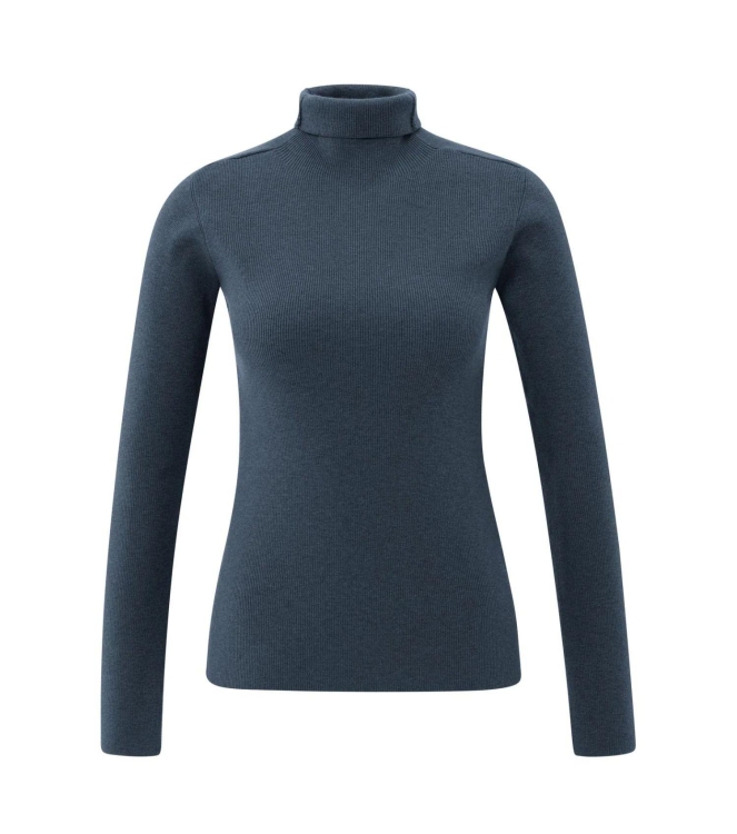 Yaya Ribbed top with turtleneck 94051 Collegiate blue