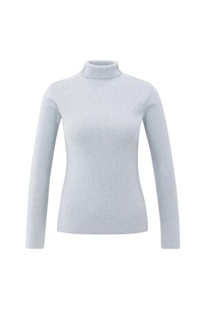 Yaya Ribbed top with turtleneck 44309 Secret spaces grey
