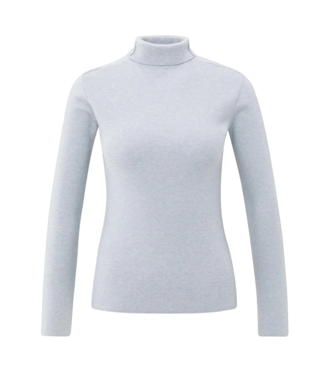 Yaya Ribbed top with turtleneck 44309 Secret spaces grey