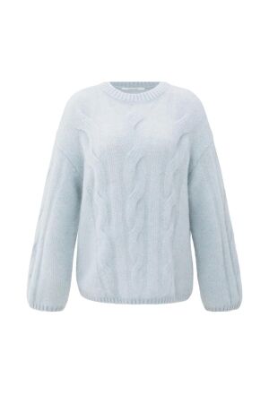 Yaya Soft cable knit sweater 44309 Secret spaces grey