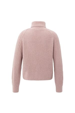 Yaya Sweater with cable detail 615092 Shadow gray pink mel